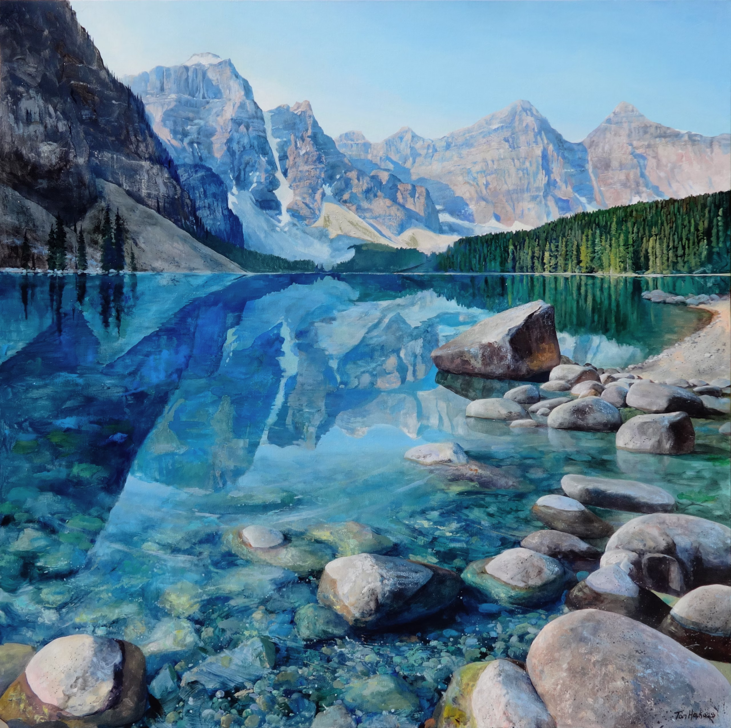 Ten Peaks Azure - 48"x48"
